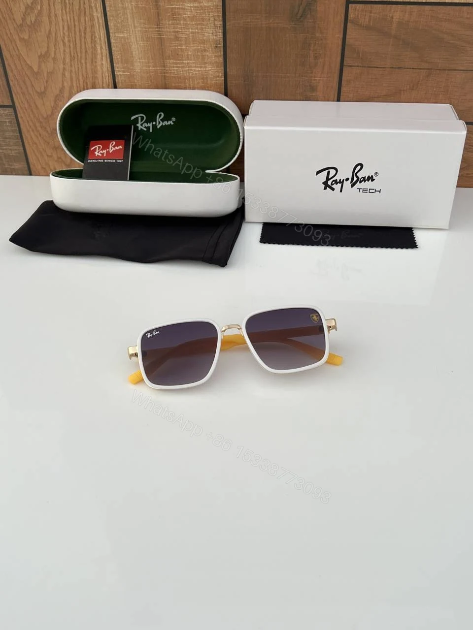 View 2 of First Copy RayBan 8840 Gold Yellow Sunglasses
