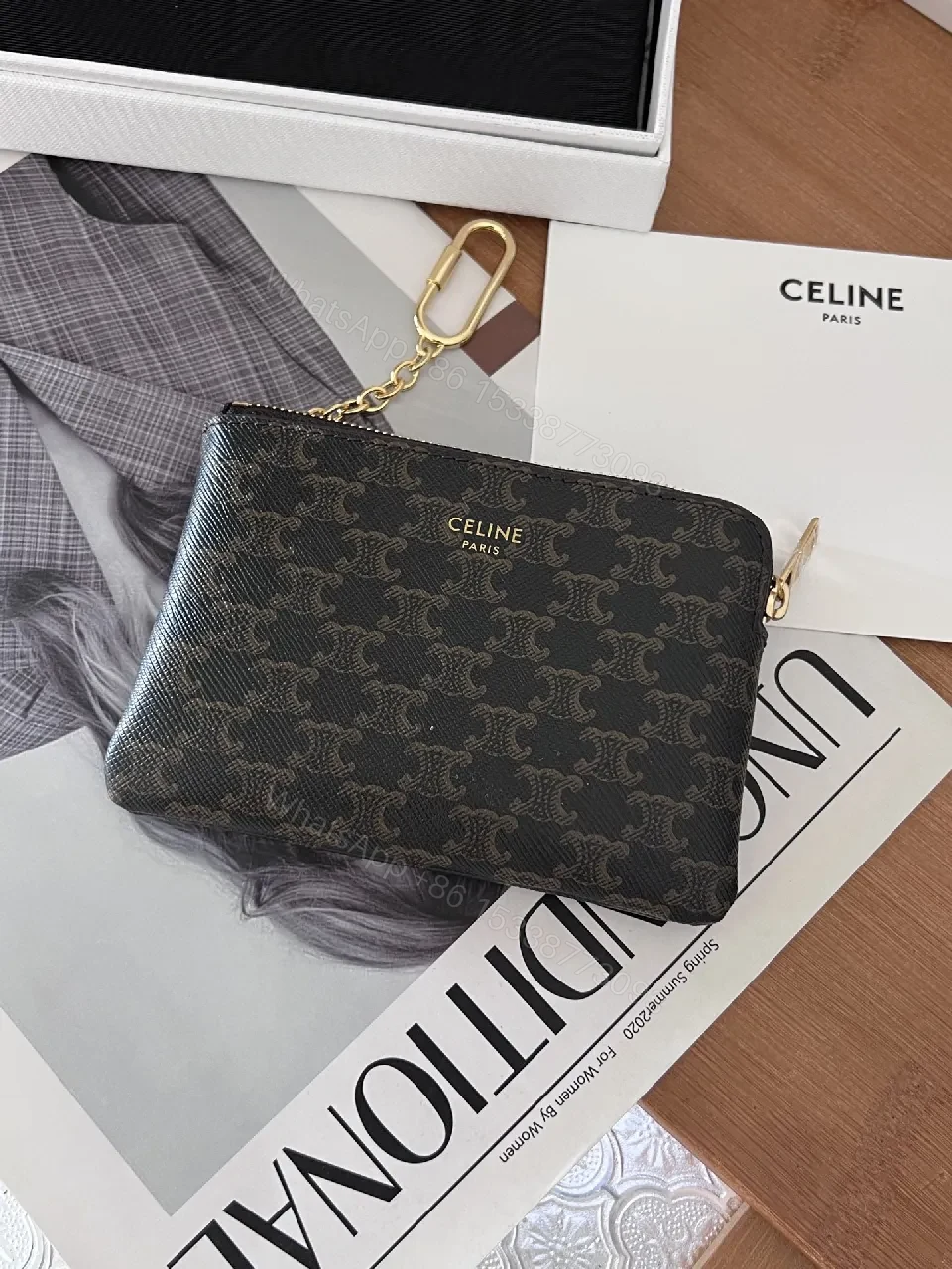 View 2 of Monogram Elegance Wallet: Subtle Pattern, Compact Luxury