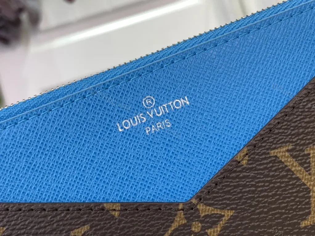 View 5 of Boldly Bright LV Tote: Blue Leather, Monogram Canvas, Structured Edge