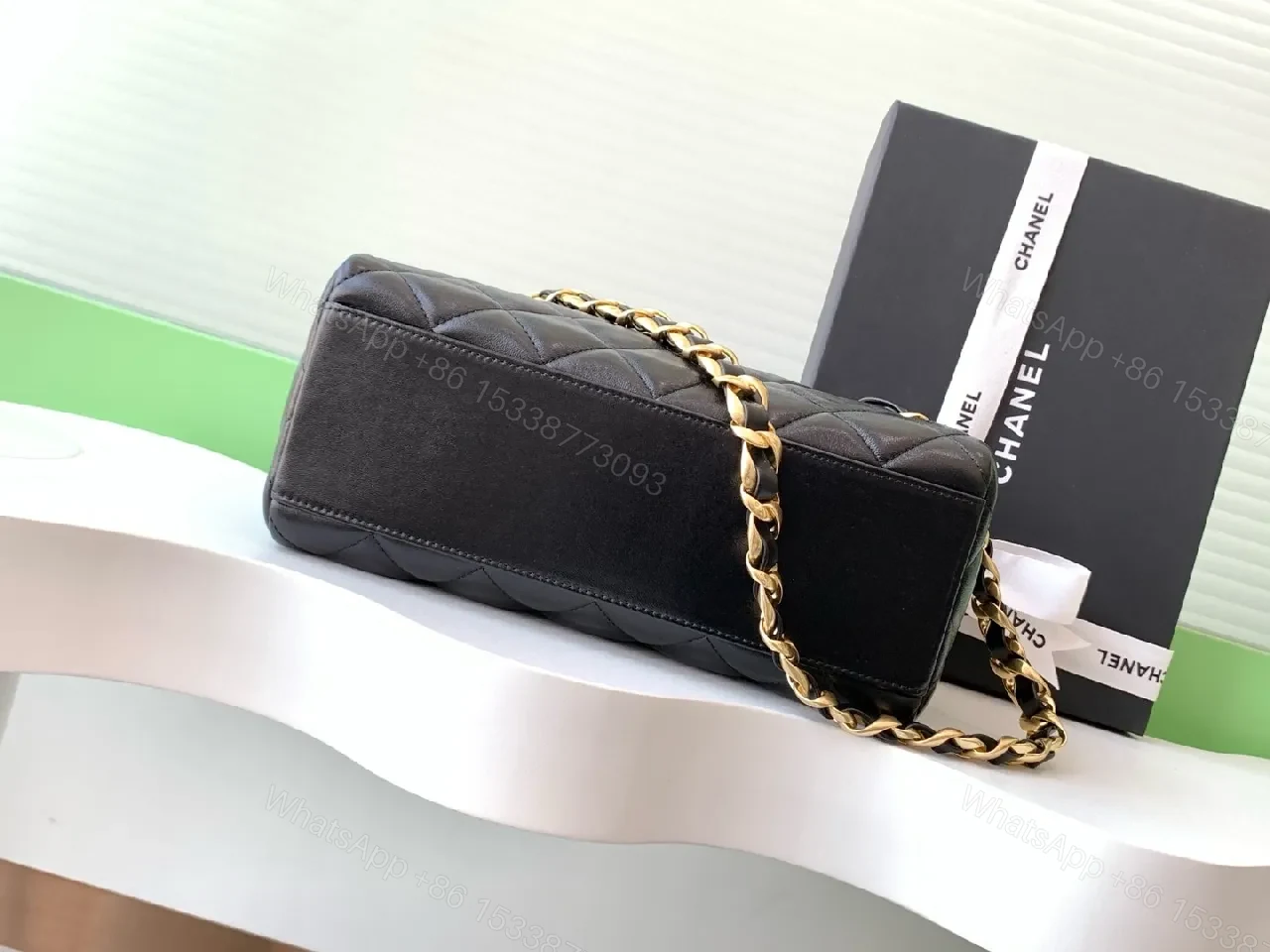 View 8 of Chic Quilted Black Bag with Gold Chain â€“ Designer-Inspired Crossbody