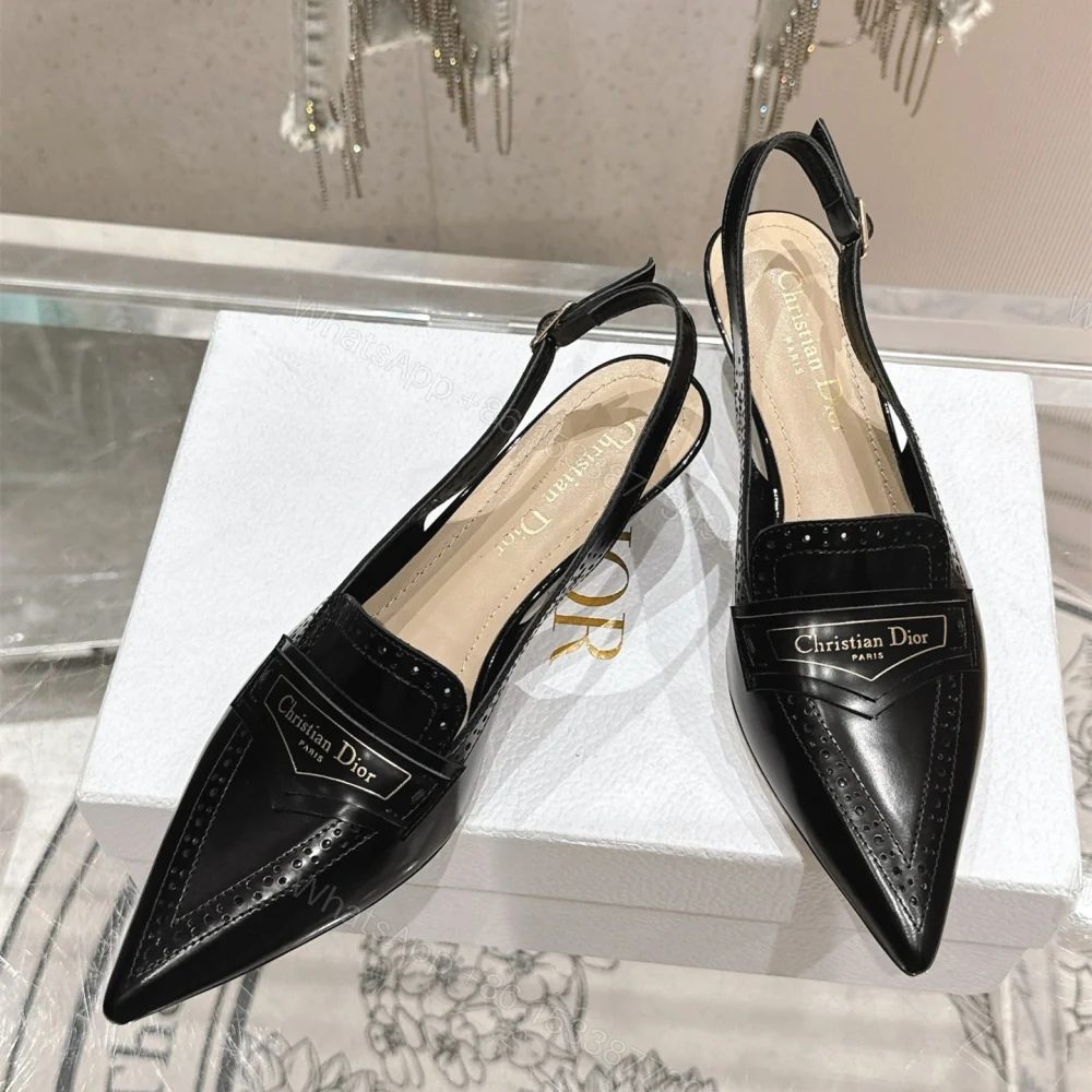 高仿Dior*Boy系列KCP160走秀款尖頭高踭單鞋4CM黑色免檢版 — view 1