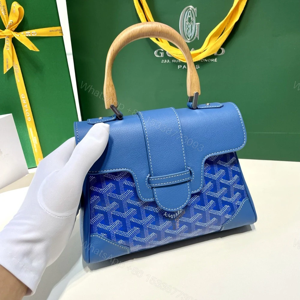 View 6 of 高仿Goyard*SAIGONG櫸木手柄單肩包藍色免檢版