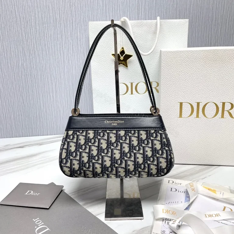 View 4 of Monogram Black Leather Dior-Inspired Bag: Everyday Luxe