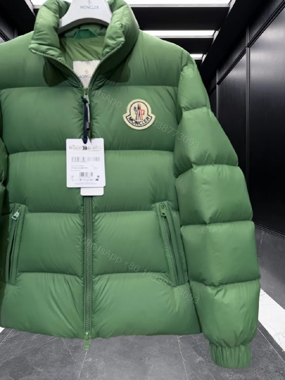 View 5 of Green Puffer Jacket, Premium Quilted, Minimal Logo, Everyday Warmth, Outerwear