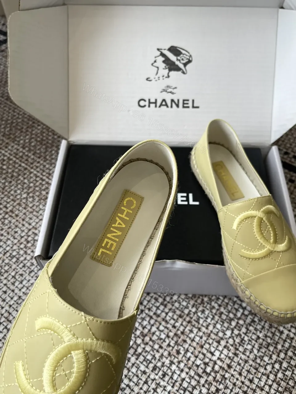 View 6 of Soft-Glow Quilted Slip-Ons: Lemon Leather, Chanel-Inspired, Comfort-First Shoes
