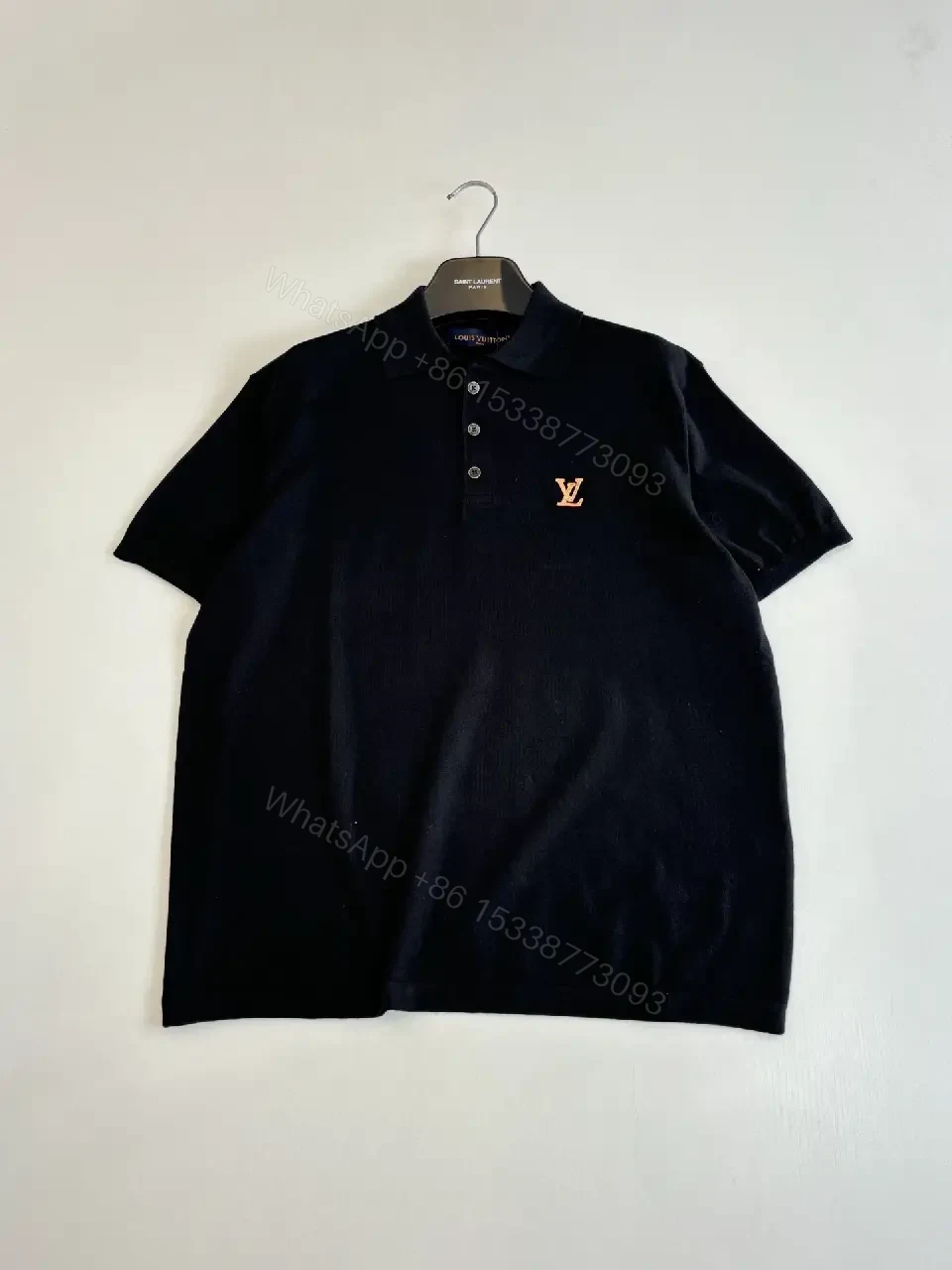 View 3 of Premium Polo Shirt in Classic Black: Subtle LV Touch