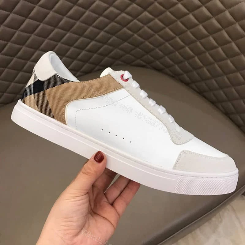 View 7 of BURBERRY LEATHER AND HOUSE CHECK SNEAKERS – BBR27