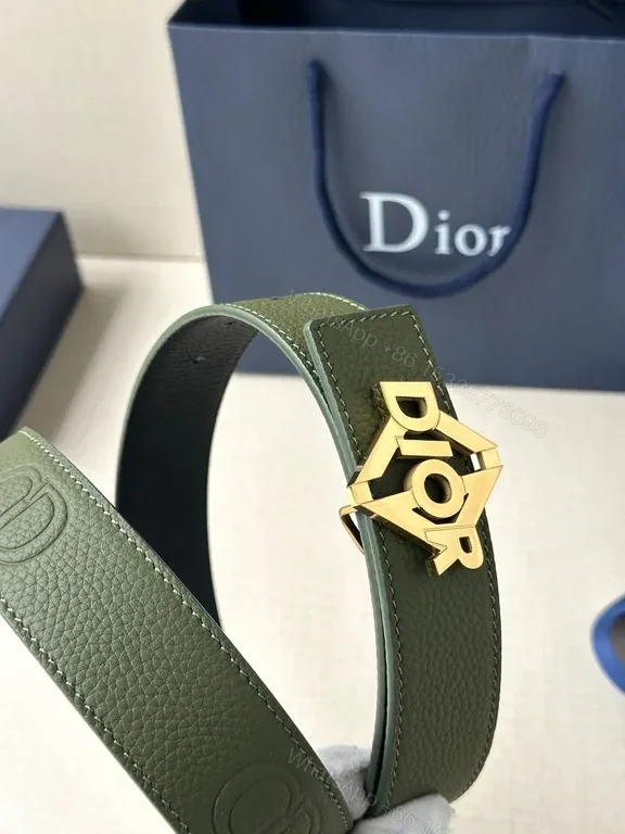 View 3 of Olive/Black Full-Grain Leather Belt: Minimalist Hardware Shine
