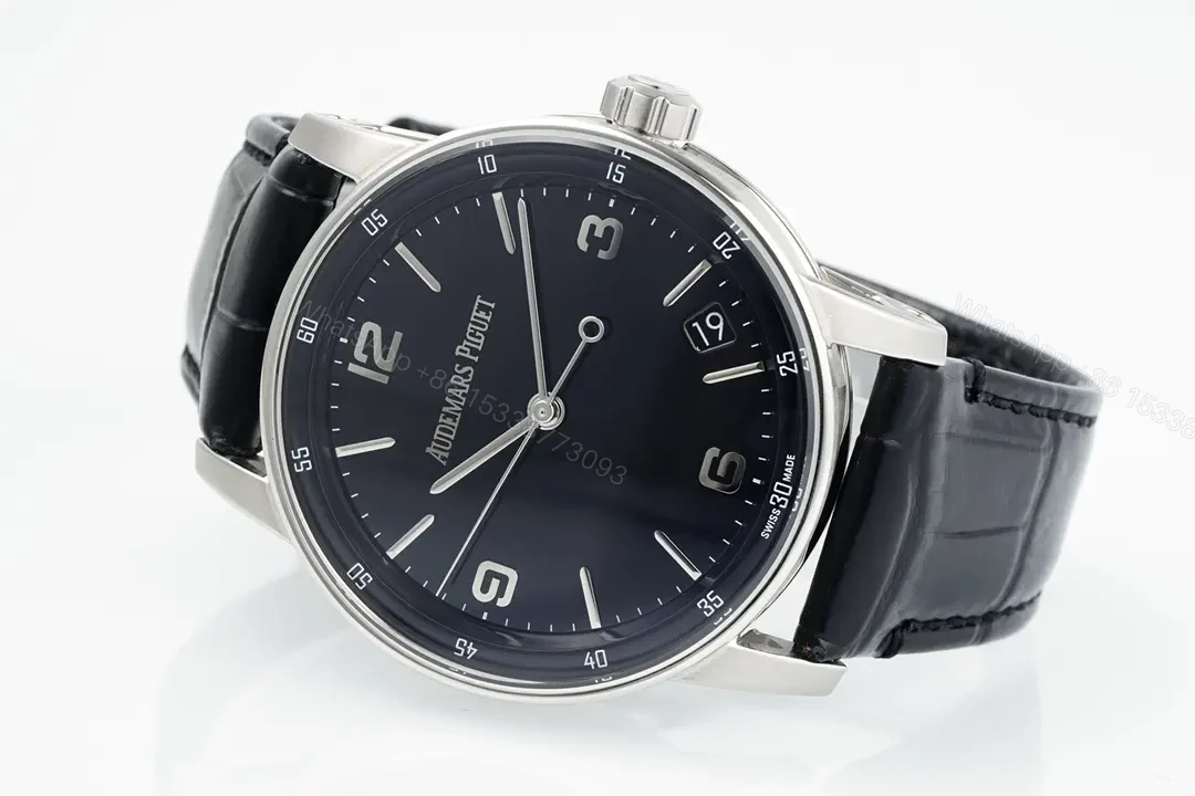 View 5 of ZF Factory Audemars Piguet CODE 11.59 Blue Dial Three-Hand Automatic Watch – 41mm Stainless Steel Case with Black Leather Strap