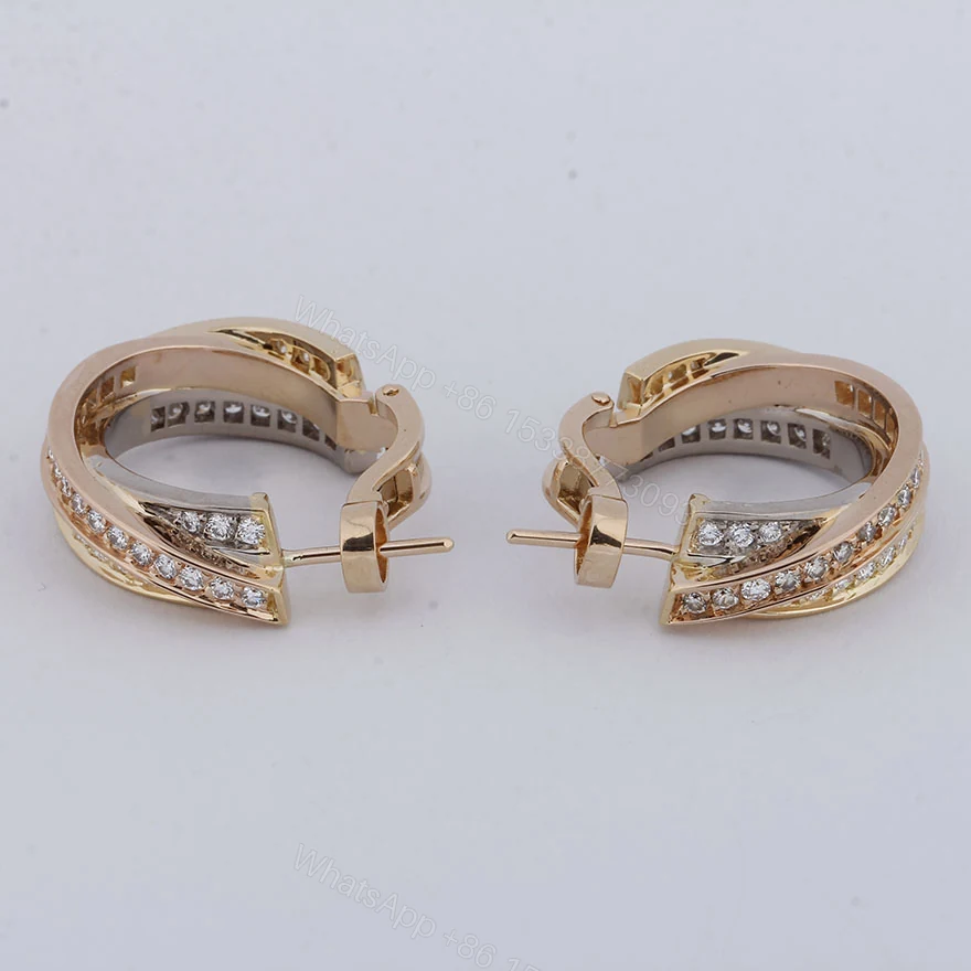 View 3 of Cartier Trinity Earrings Full Diamonds