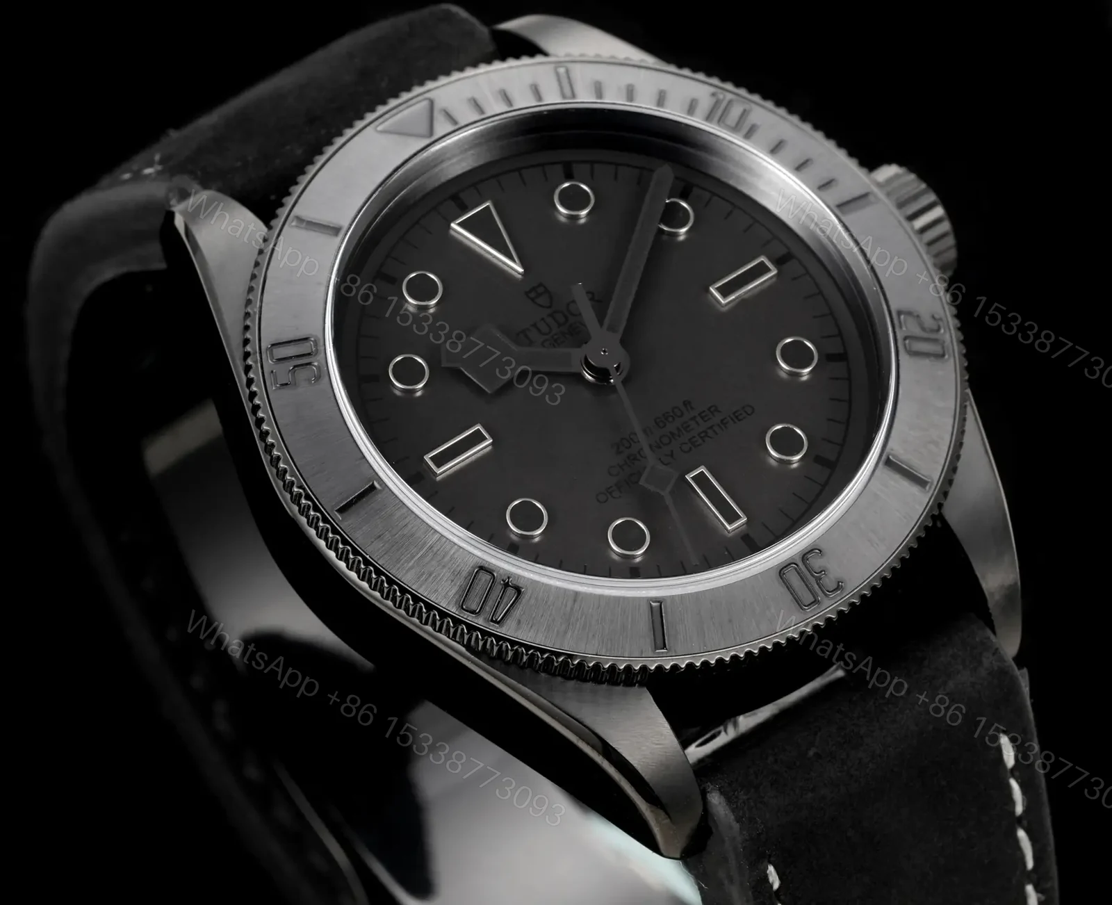 View 4 of Tudor Black Warrior Watch Matte Black Leather Strap Ultimate 41MM TUDOR-WARRIOR-41-MBK-BLK-LEATHER