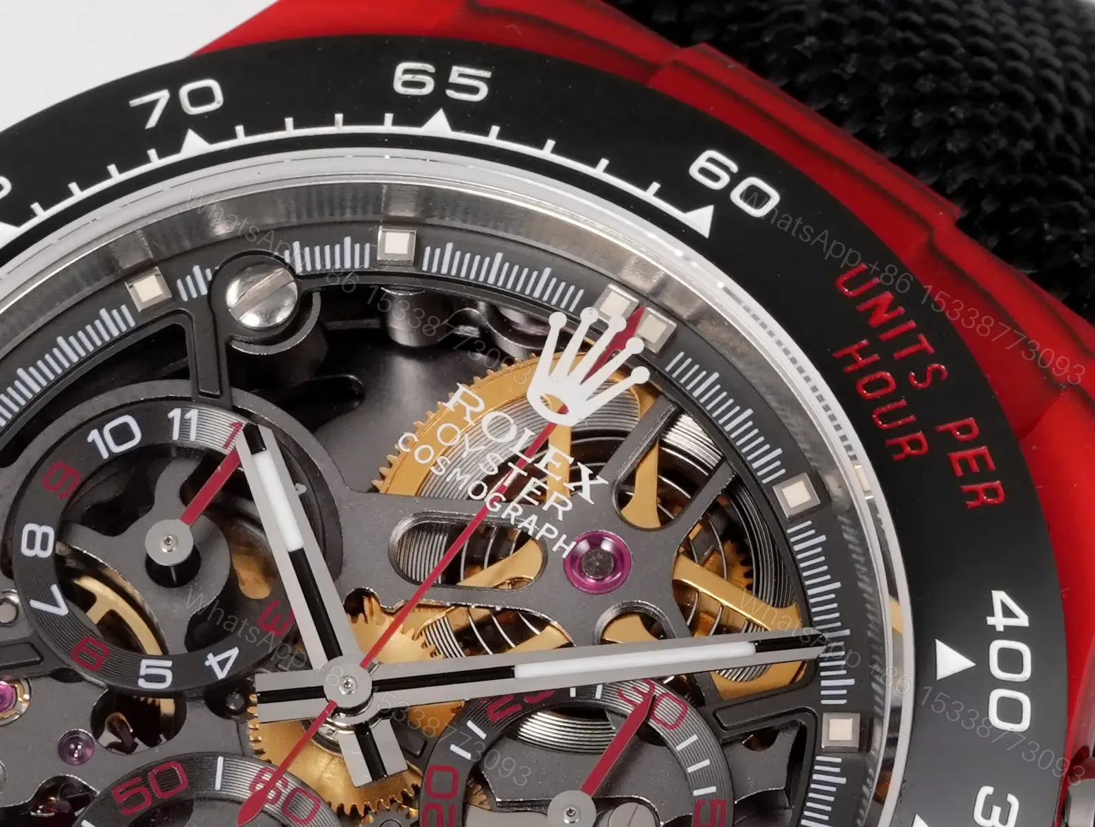 View 4 of Rolex Daytona Carmine Red Skeleton Replica ROLEX-DAYTONA-RED-SK