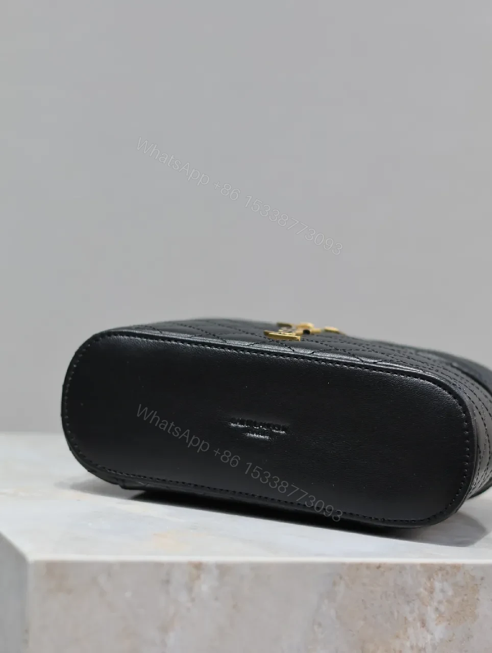 View 2 of Quilted Calfskin Mini Crossbody with Gold Hardware Luxury