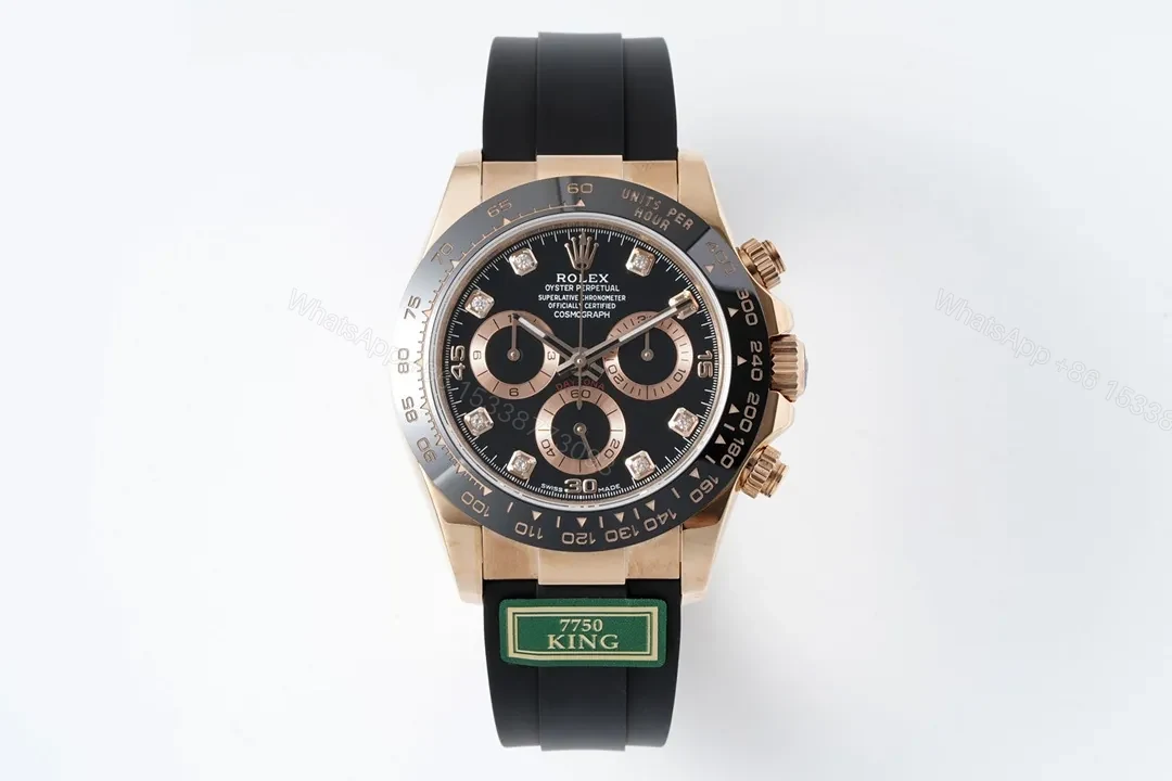 GM Factory Clean Factory KING Rolex Daytona Rose Gold Black Dial — view 1