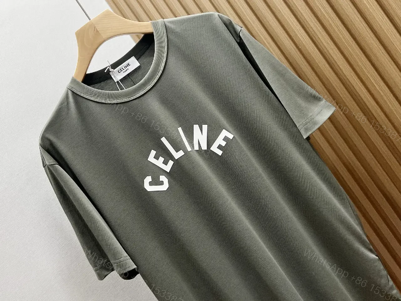 View 4 of Olive Cotton Draped Tee — Minimalist Luxe Comfort
