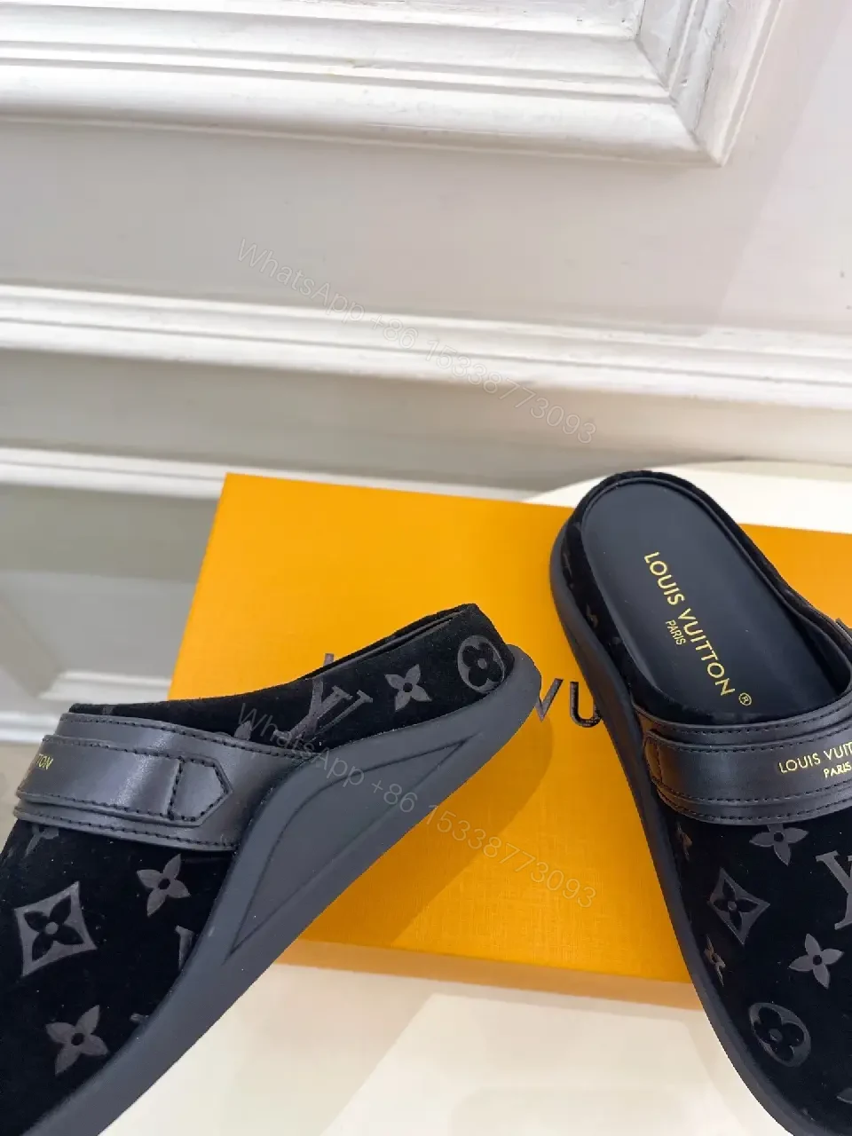 View 6 of Velvet Monogram Slip-Ons: Luxe, Comfortable Mules