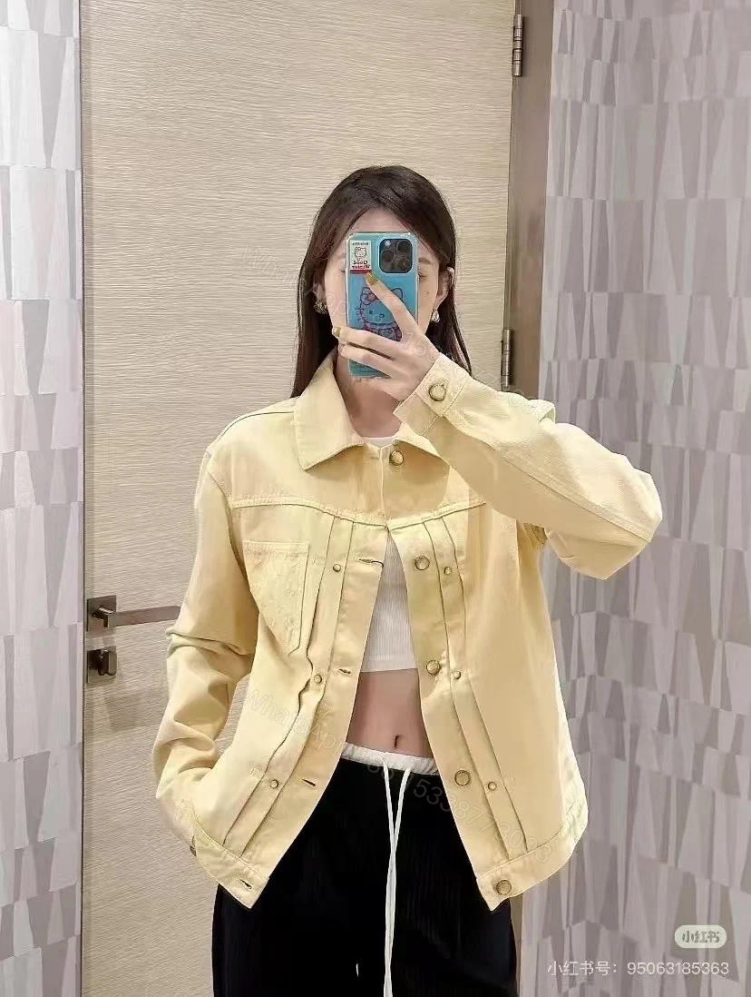 LV 原單女士外套淡黃色牛仔短版設計百搭休閒風 — view 1