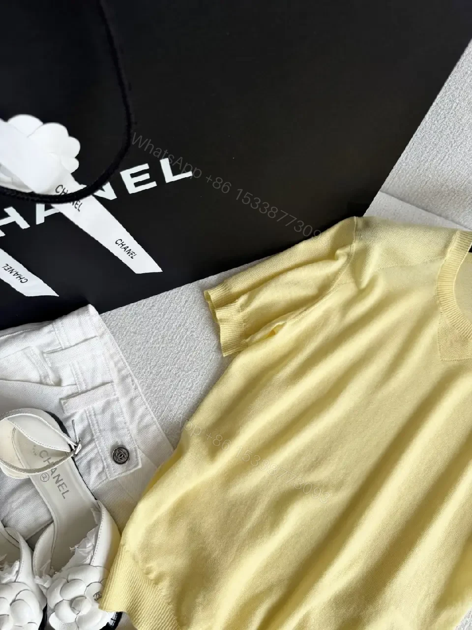 View 6 of Soft Yellow Knit Tee: Subtle Luxe, Lightweight Comfort, Everyday Style