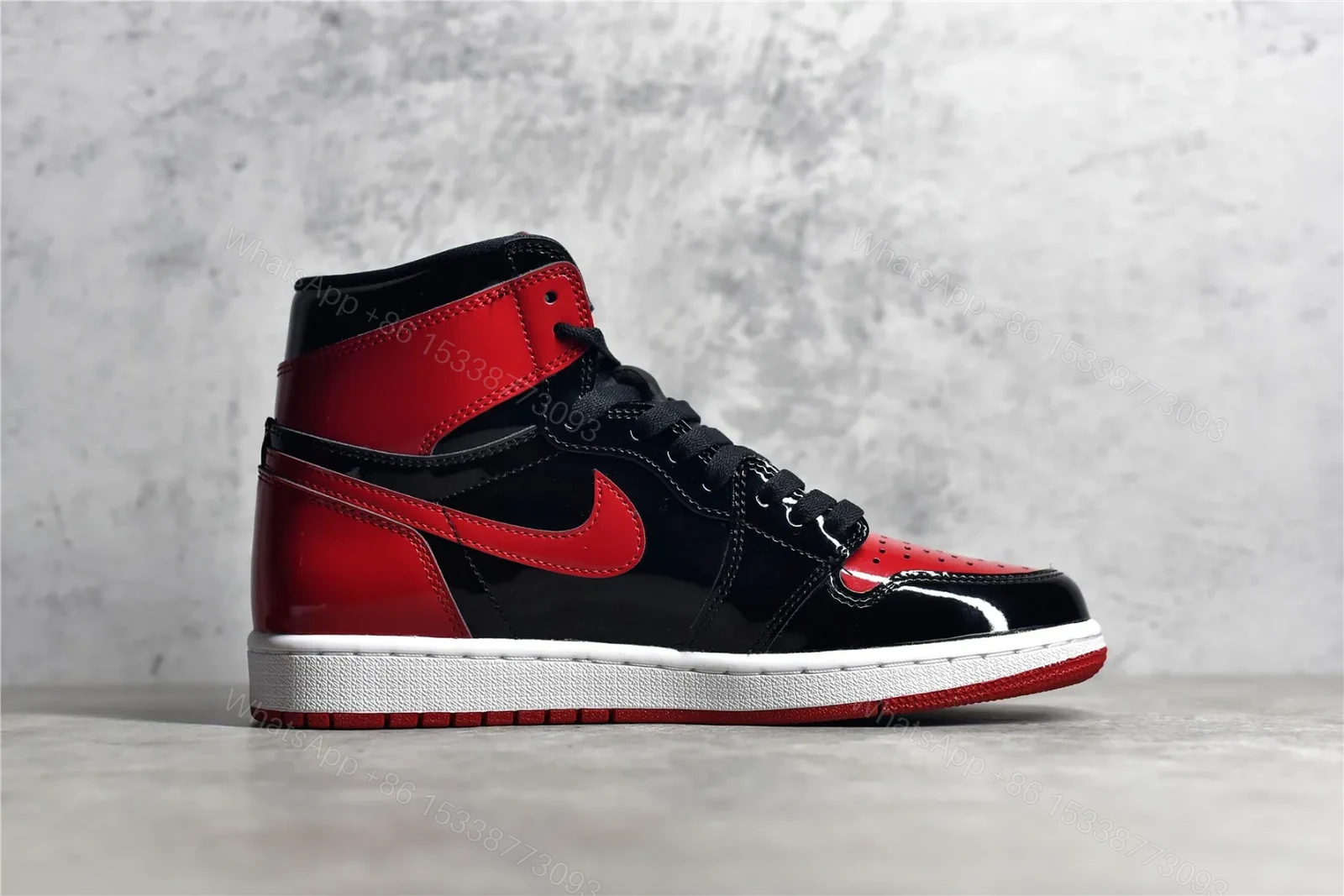 View 3 of Air Jordan 1 Retro High OG “Patent Bred” Reps