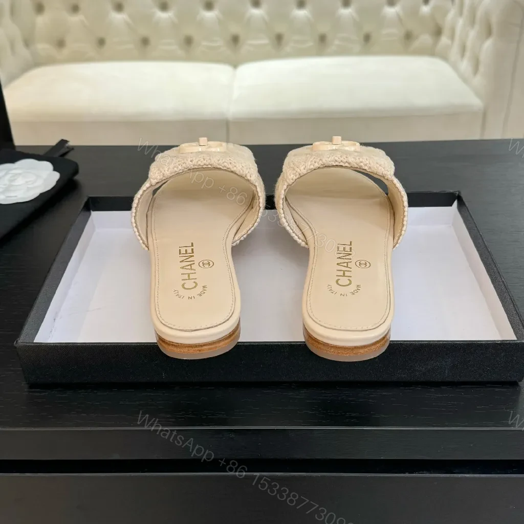 View 2 of Knit Texture Slides - Subtle Luxury Slip-Ons