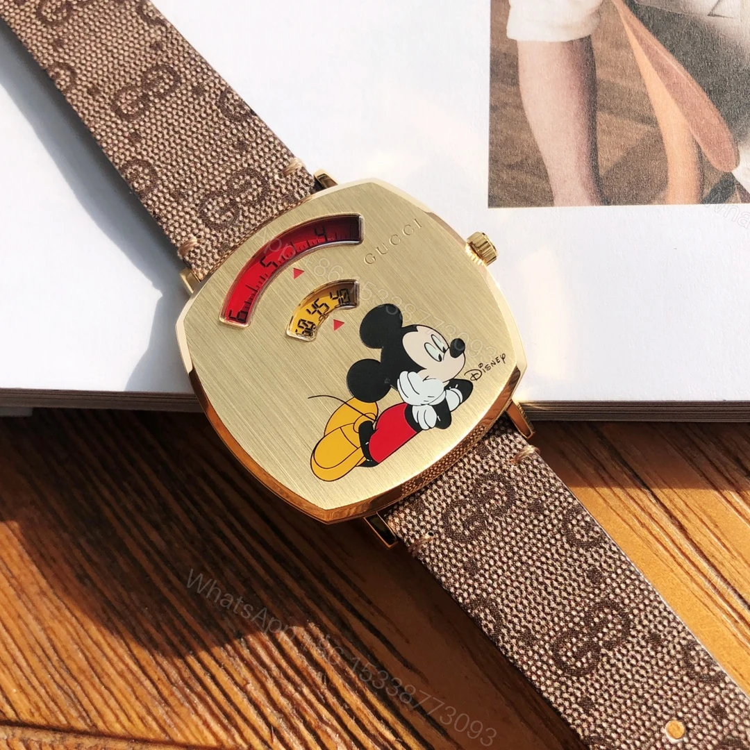 Gucci Grip Disney 米奇聯名GG帆布錶帶腕錶 復古款 — view 1