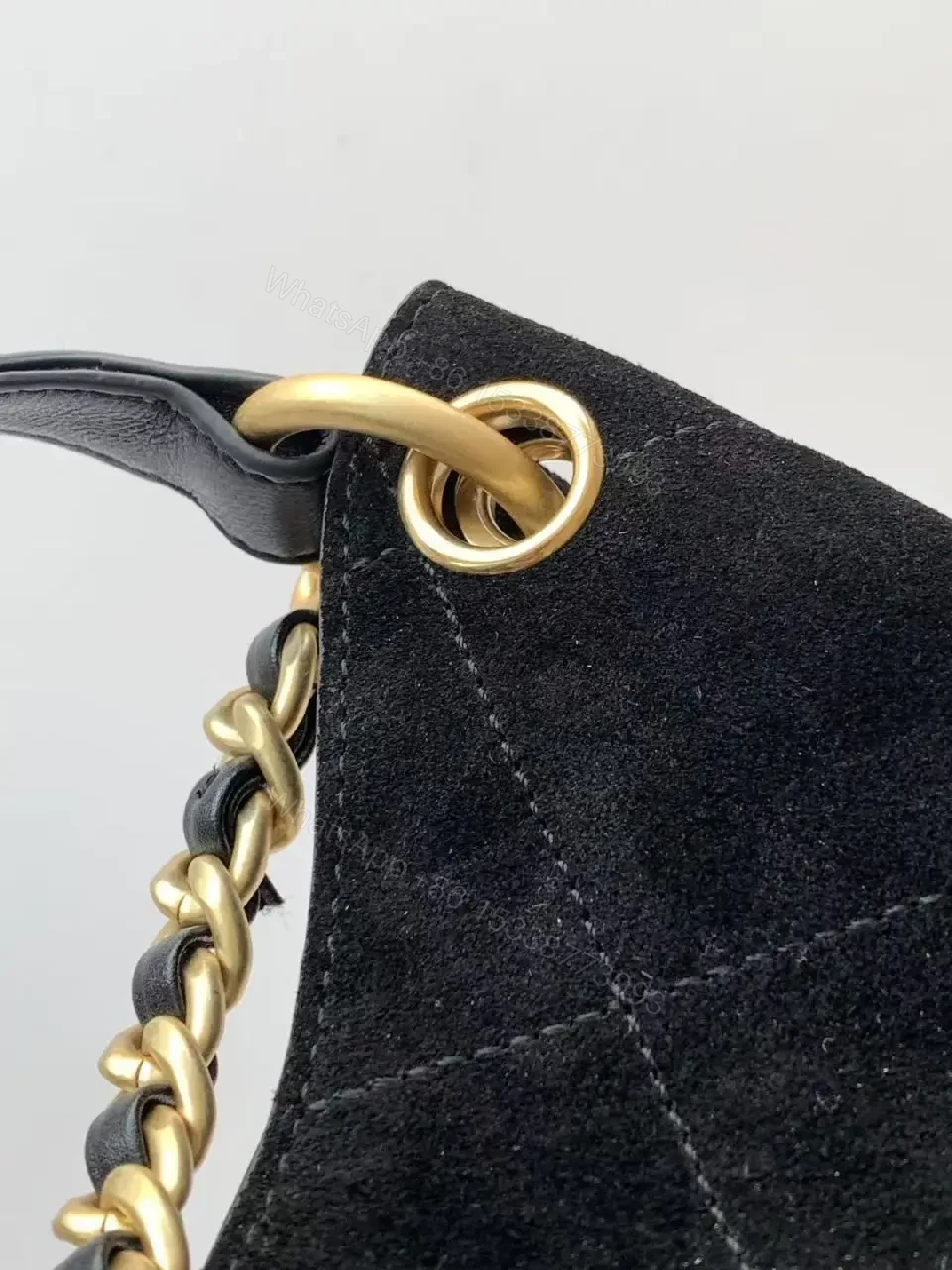 View 5 of Chic Black Quilted Bag with Gold Chain: Everyday Luxury