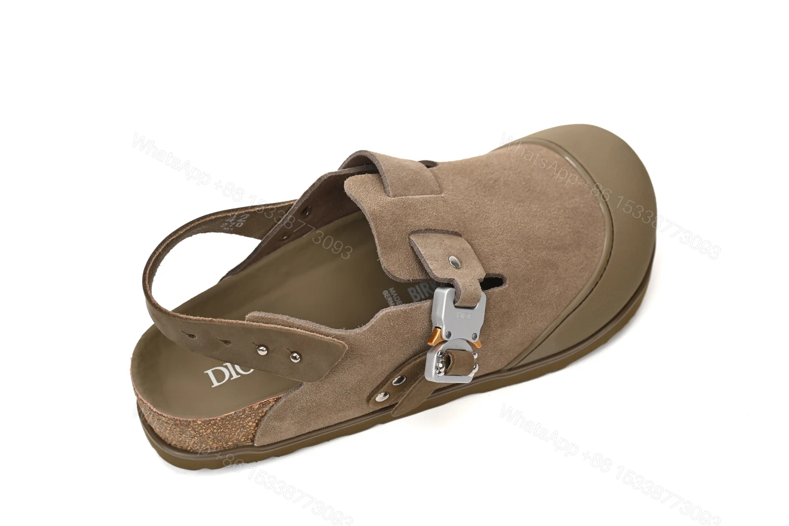 View 4 of Dior by Birkenstock Mule Tokio Khaki Nubuck Calfskin 3SA116ZSD_H620