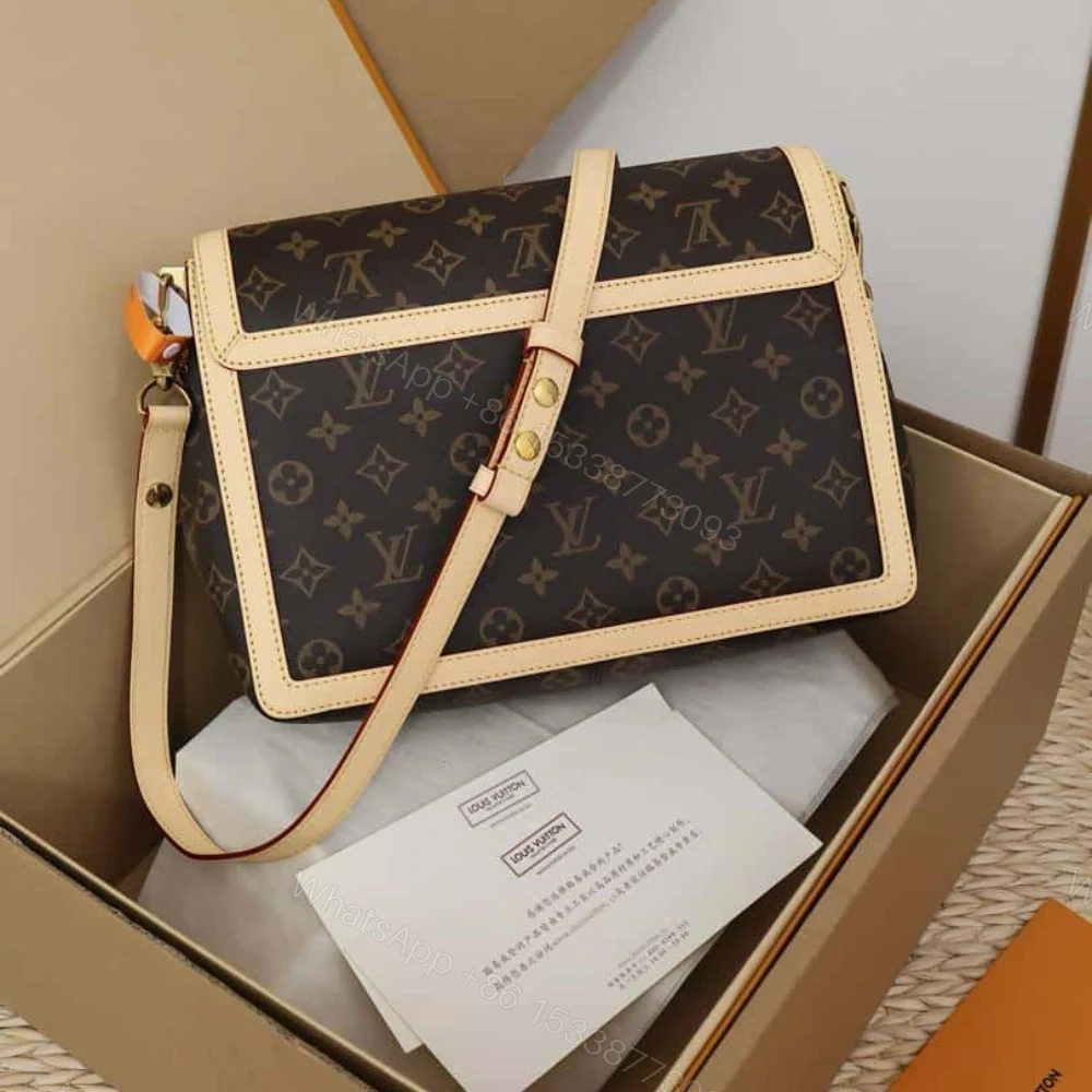 View 3 of Louis Vuitton Dauphine Soft GM Bag Monogram Canvas Brown 28Cm M47149