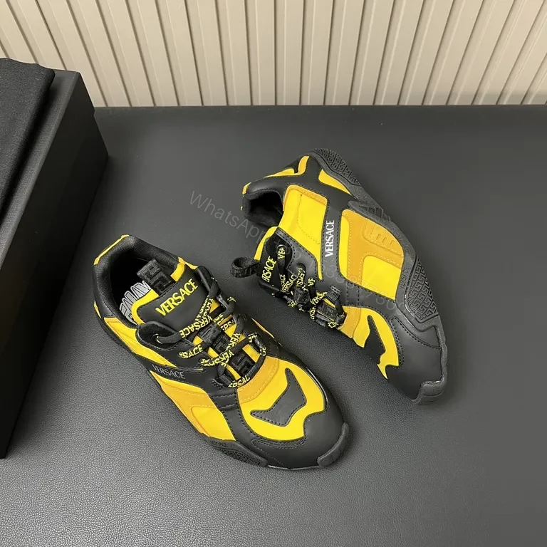View 6 of Bold Black-Yellow Luxe High-Tops: Versace-Inspired Sneaker