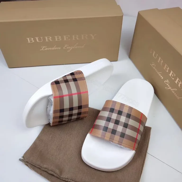 View 6 of Iconic Burberry Check Slides: Luxury Comfort Footbed