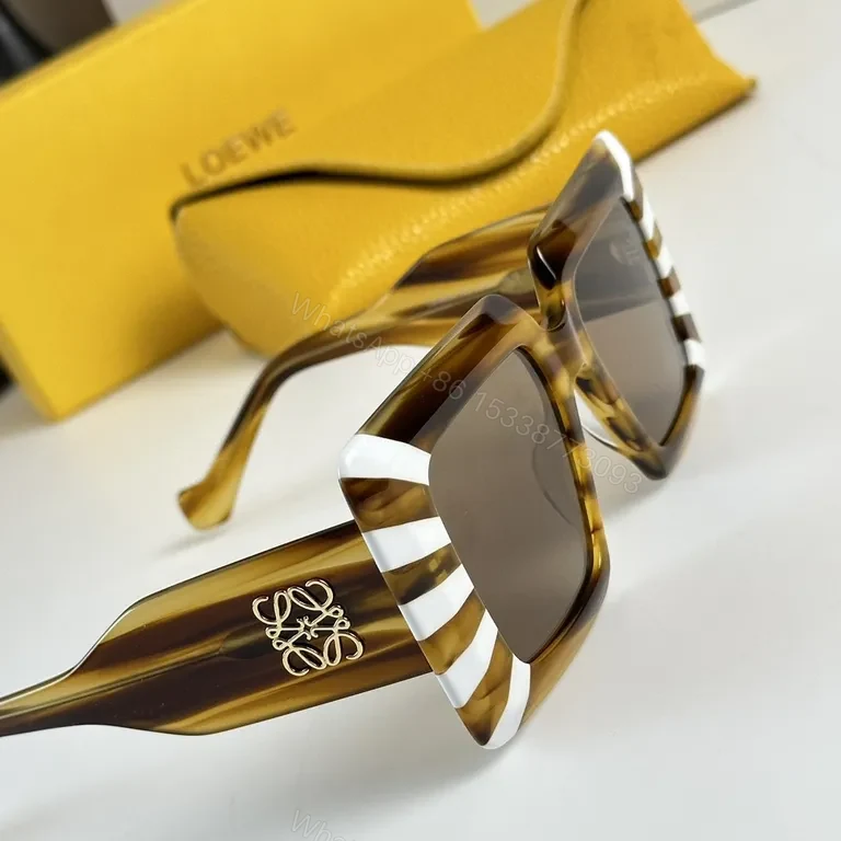 View 3 of Bold Geometry Sunglasses: Black Acetate, Loewe-Logo Edge