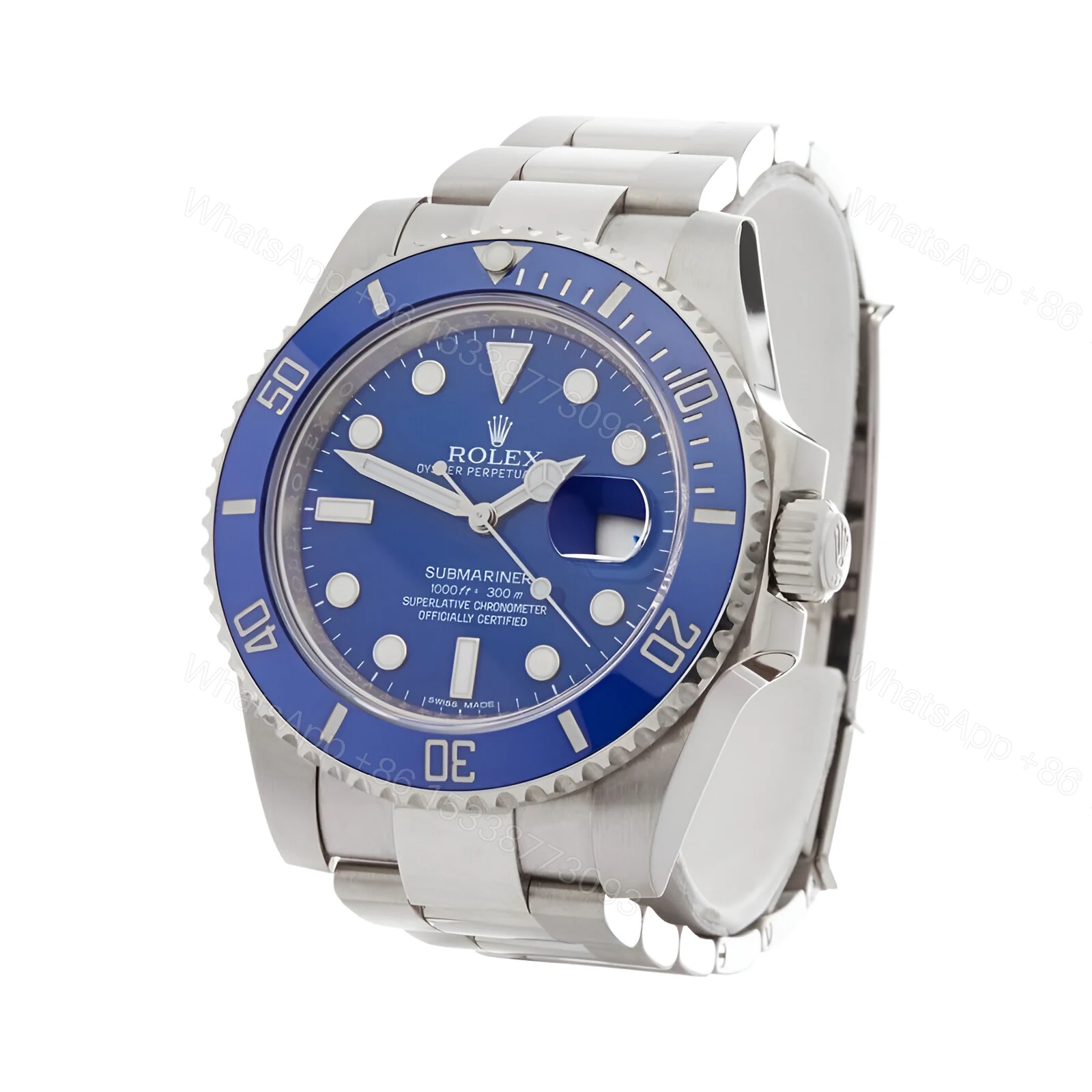 View 2 of Rolex Submariner 116619 Blue Dial Replica