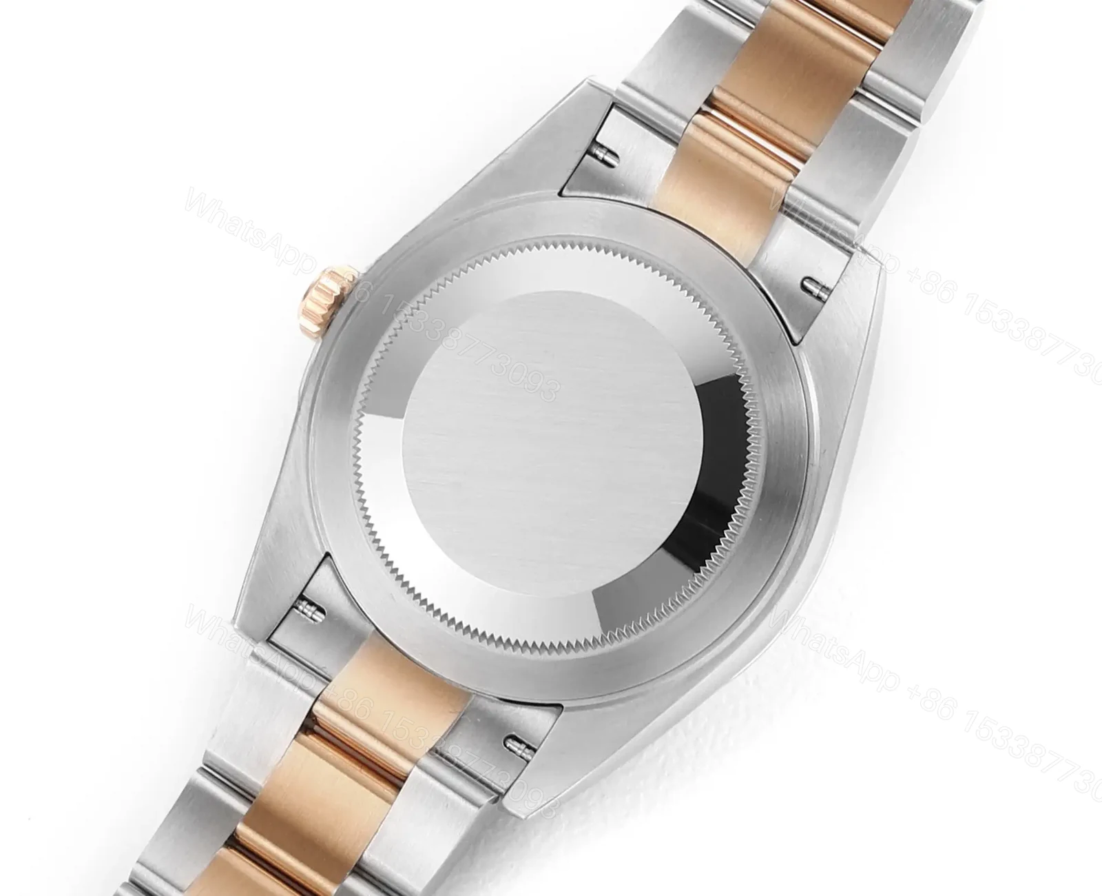View 8 of Rolex Datejust 41 Everose Rolesor Fluted Oyster Sundust Dial Watch 126331-0009