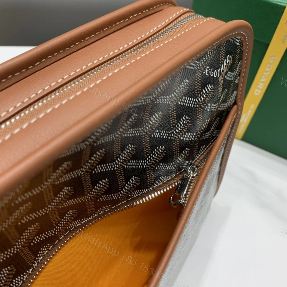 View 6 of 高仿Goyard*JOUVEN2多功能洗漱手拿包棕色小號免檢版