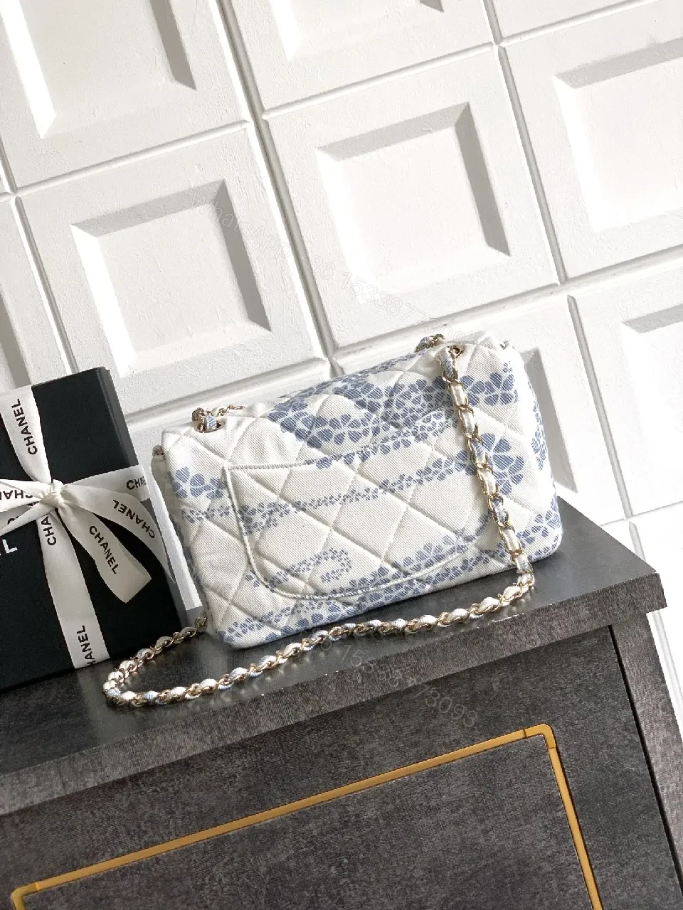 View 6 of Quilted Silk Mini Bag: Floral Luxury, Day-to-Night Versatility