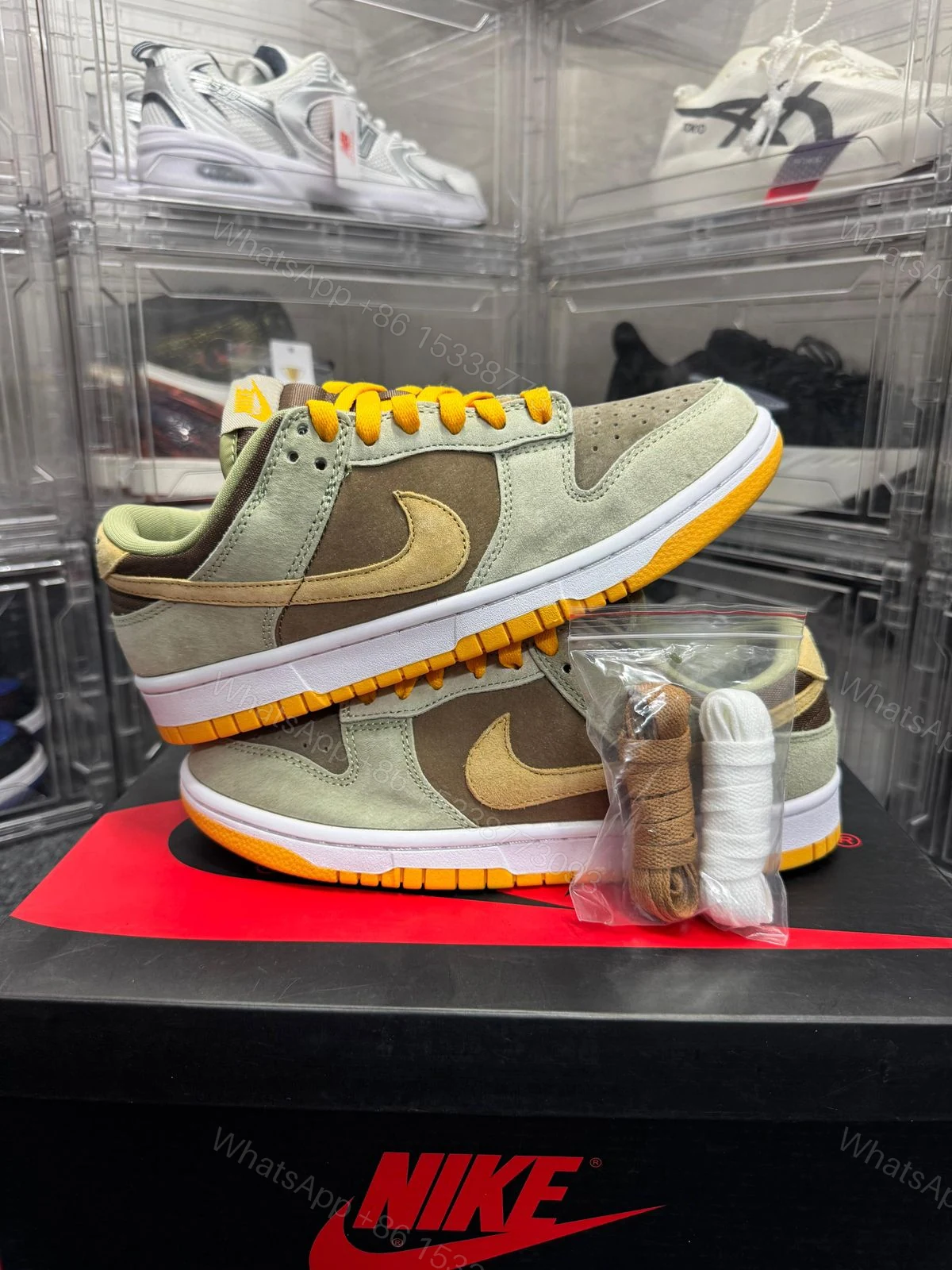 View 4 of FIRST COPY NIKE SB DUNK LOW SE “DUSTY OLIVE” SNEAKERS