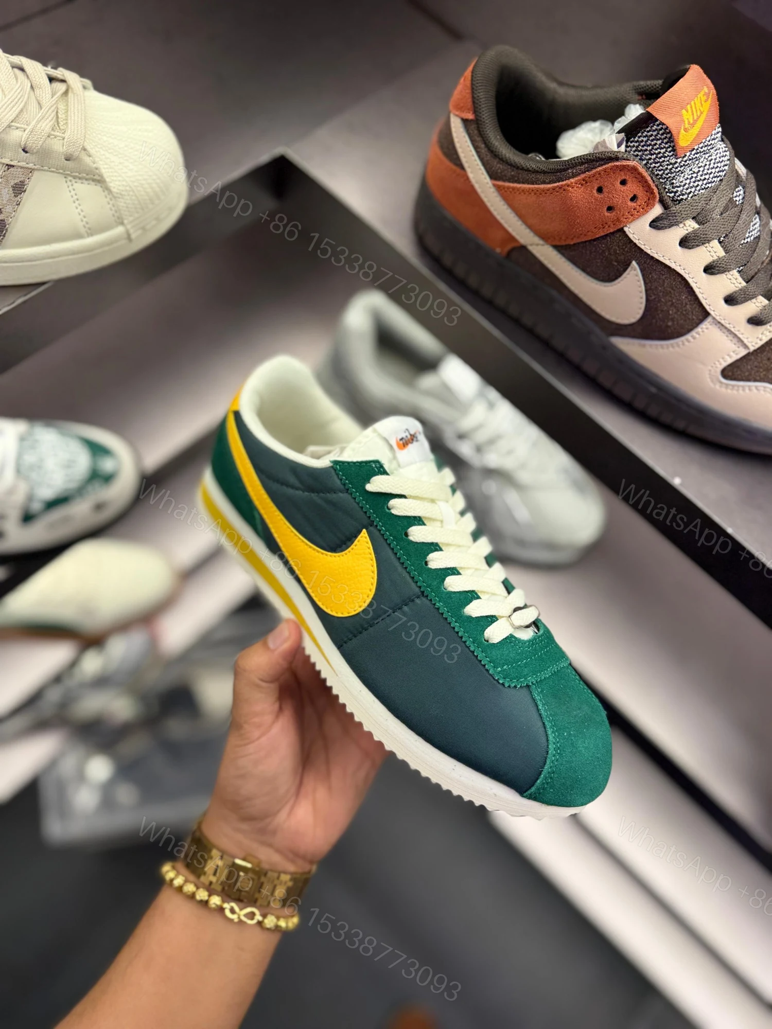 View 7 of FIRST COPY NIKE CORTEZ NYLON GREEN YELLOW FOR MEN