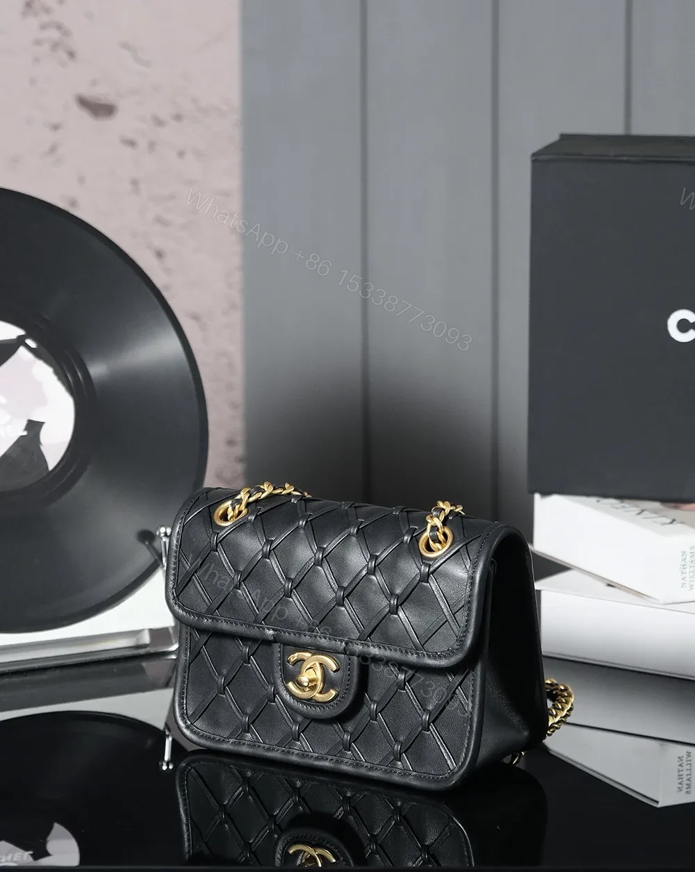 View 2 of Chanel 25C Flap Bag 19cm Black Quilted Lambskin