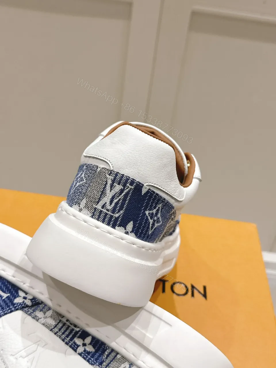 View 9 of Denim-Trim Lux Sneaker with Signature Details—Everyday Elevation