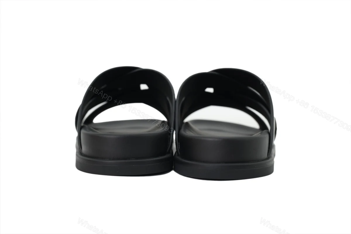 View 6 of HERMES Black Cross Strap Slides
