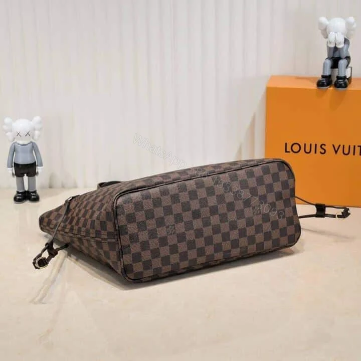 View 4 of Louis Vuitton Neverfull MM Damier Ebene Cerise Red And Brown 32Cm N40599