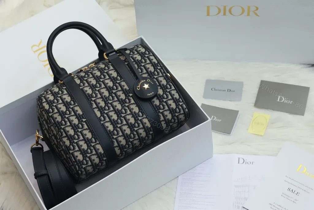 Chic Dior Monogram Gold-Accent Handbag - Everyday Luxury — view 1