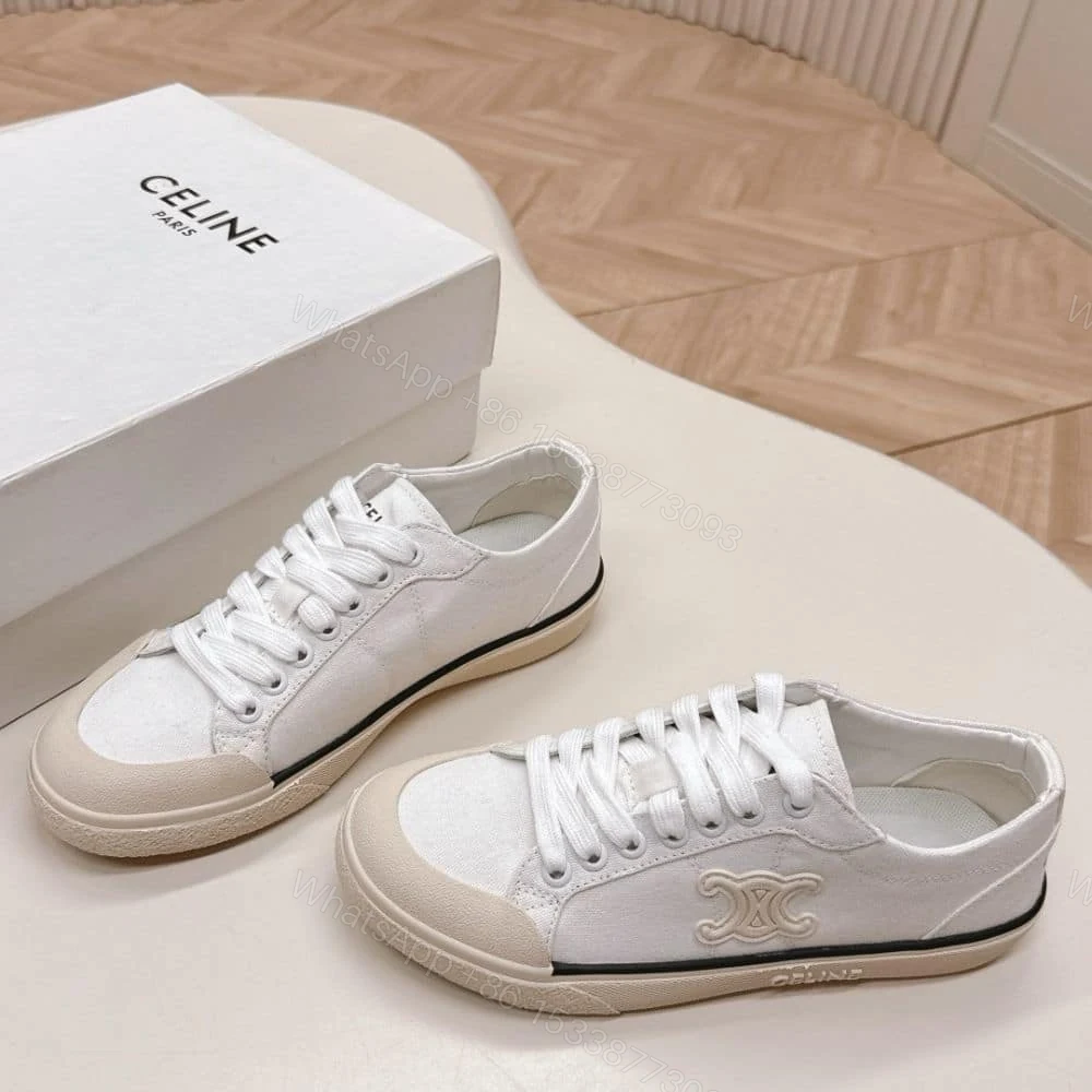 View 2 of CELINE ALAN SNEAKERS WITH TRIOMPHE IN CANVAS OPTIC WHITE 363675148C 01OP