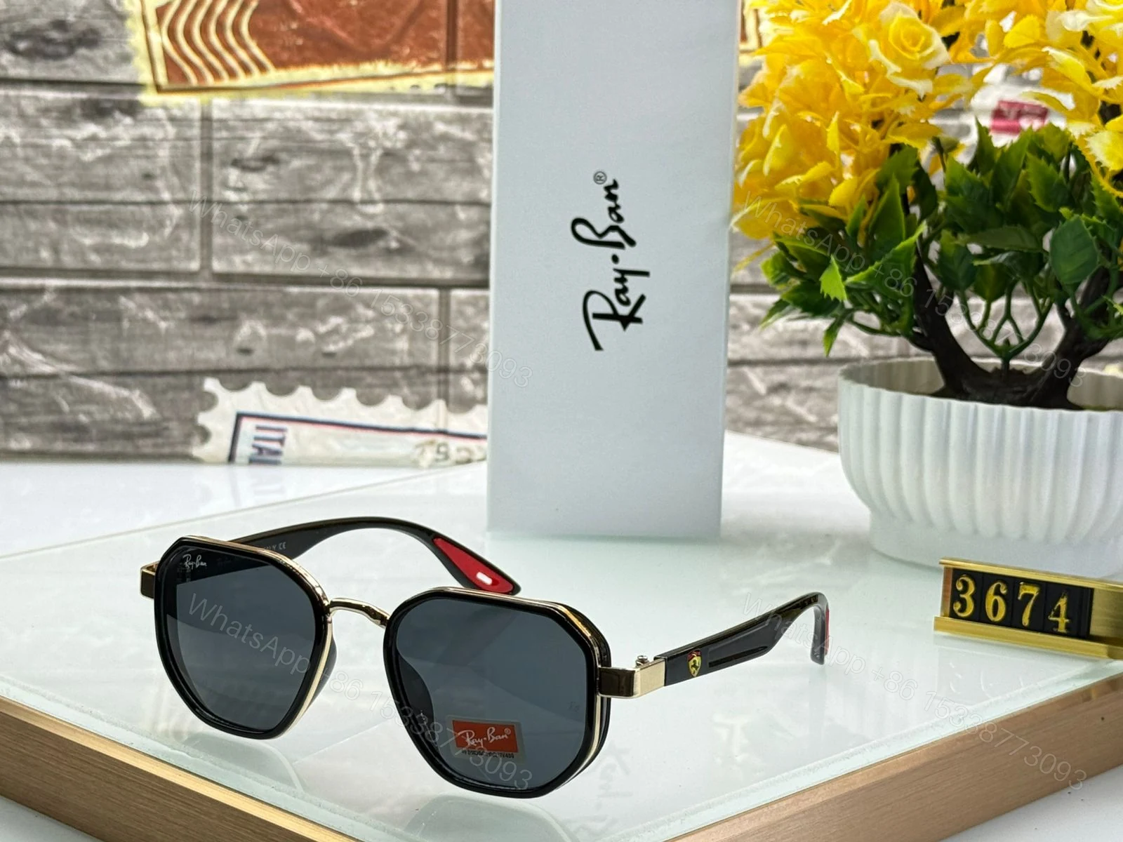 View 9 of Ray-Ban Octagon Ferrari Edition Green-Black Acetate