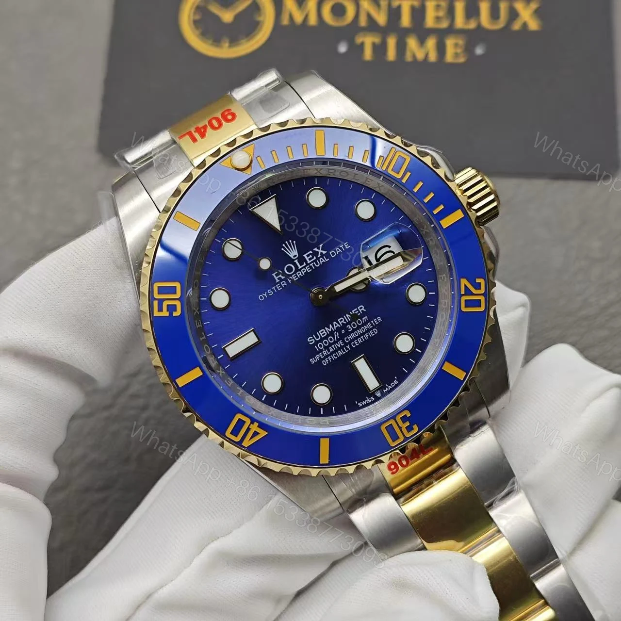 View 14 of Replica Clone Rolex Submariner – Two tone Blue Dial