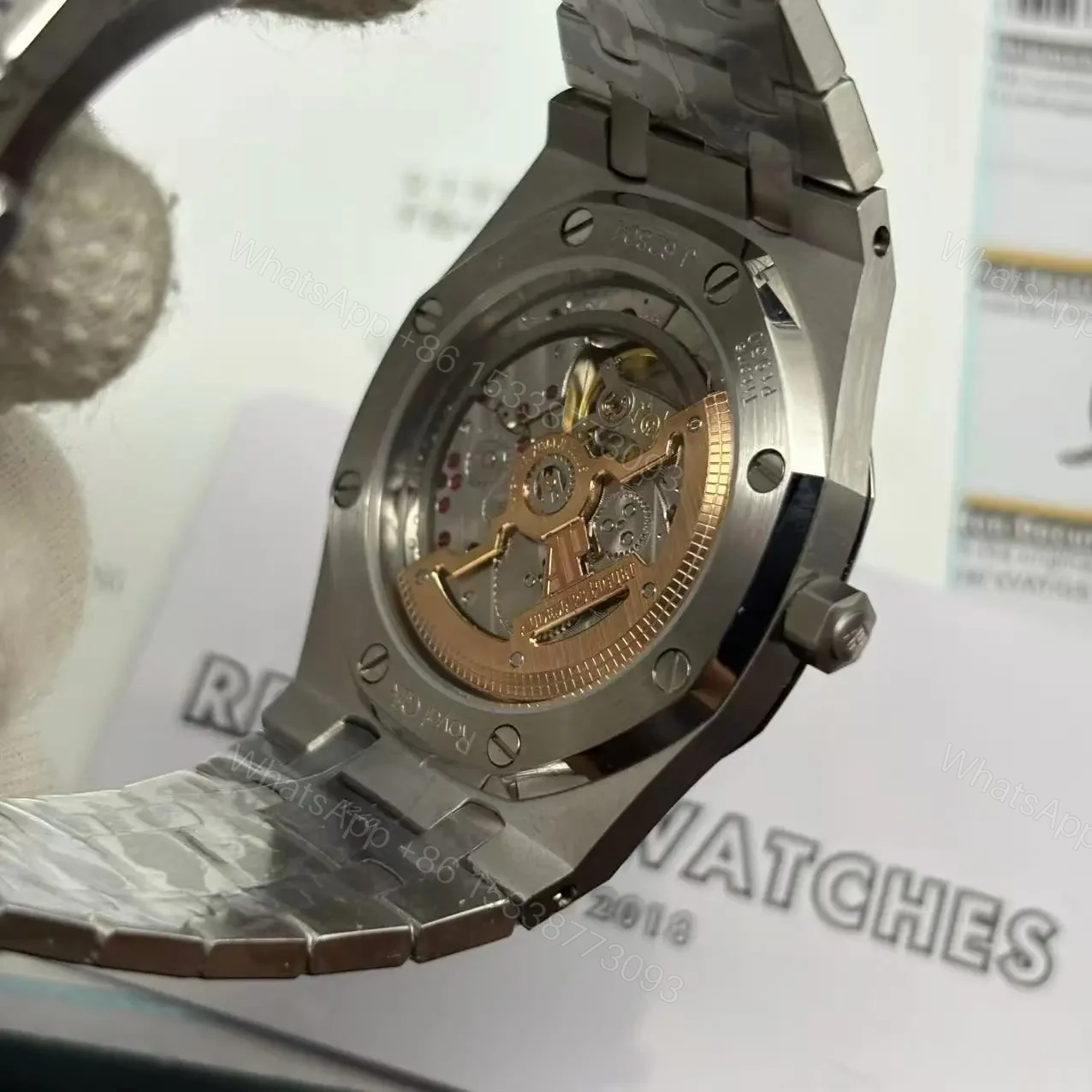 View 4 of Replica Audemars Piguet Royal Oak Jumbo Extra-Thin Blue 15202ST.OO.1240ST.01