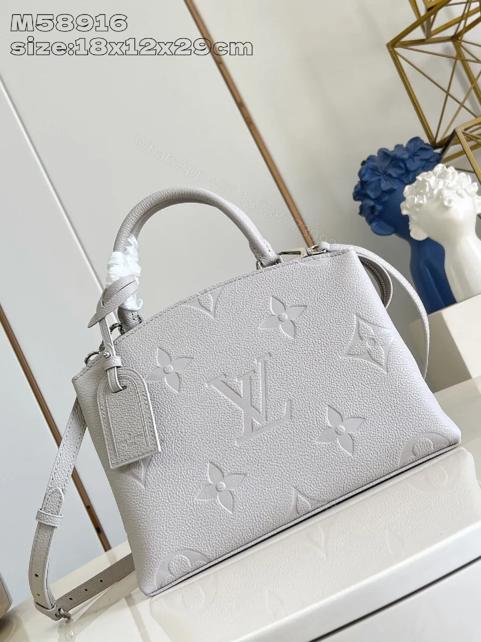 Structured Pebble Satchel: Monogram Texture, Versatile Carry — view 1