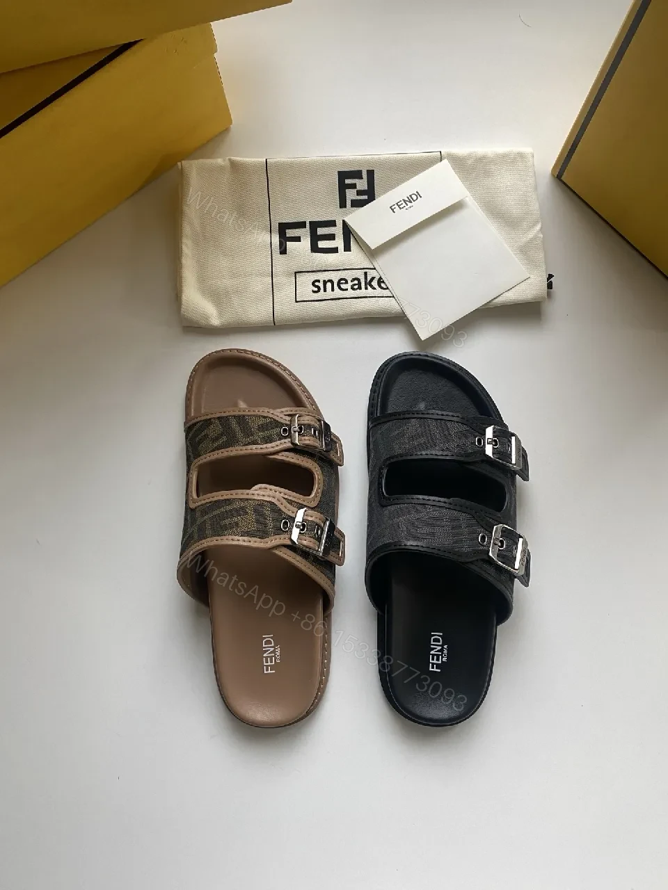 View 7 of Brown Leather Monogram Sandals - Luxe Street-Ready Comfort