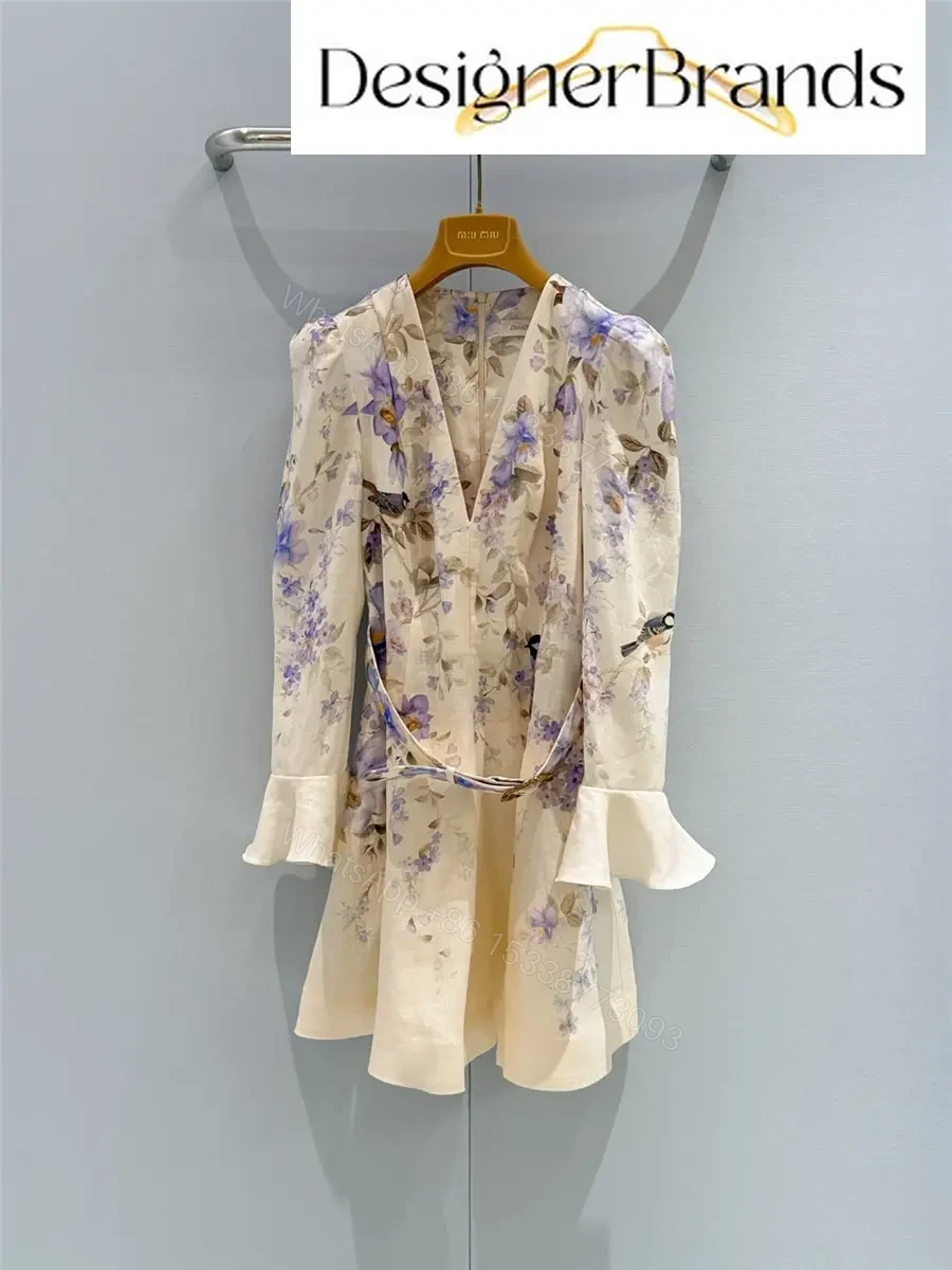 Zimmermann Luna Printed Linen Mini Dress — view 1