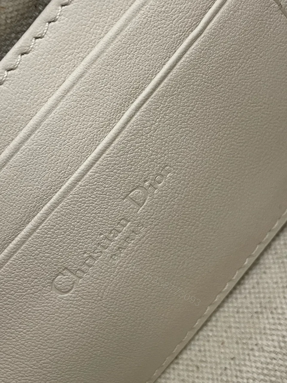 View 8 of Denim-Texture Mini Bag with White Leather Strap Signature Chic Luxury